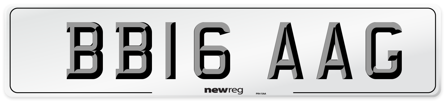 BB16 AAG Number Plate from New Reg